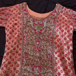 Embellished Pink and Gold Traditional Top